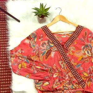 hollister | high low wrap tassel top L